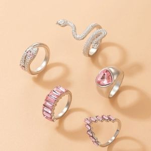 Pink Emerald Ring Set